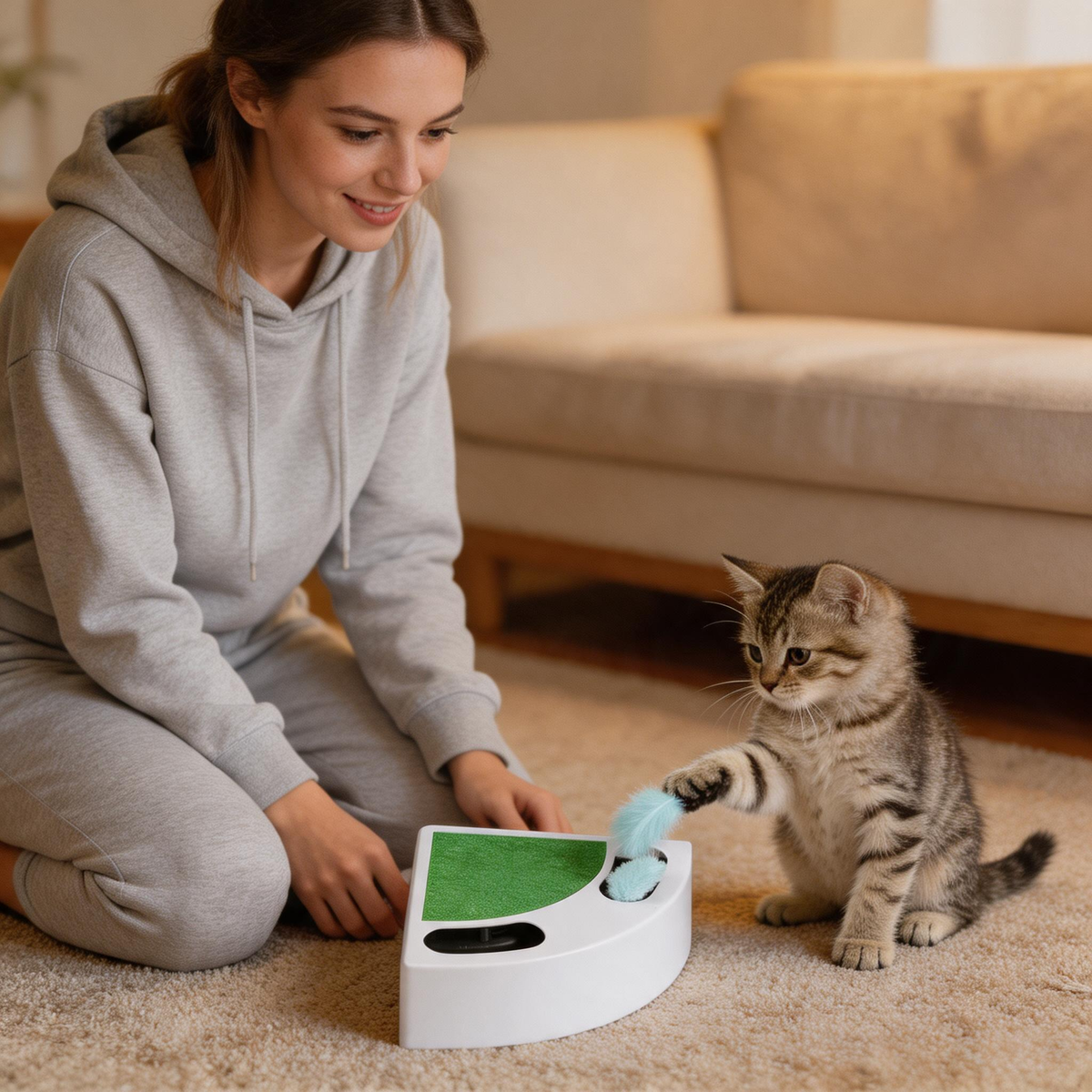 πΎ Cat Favorite | ABS Indoor Play Charm | Thoughtful Gift For Cat Lovers | Peekaboo Feather Fun