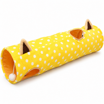 😻 Cat-Lovers | Plush Indoor Play Tunnel | Sunny Polka Dots