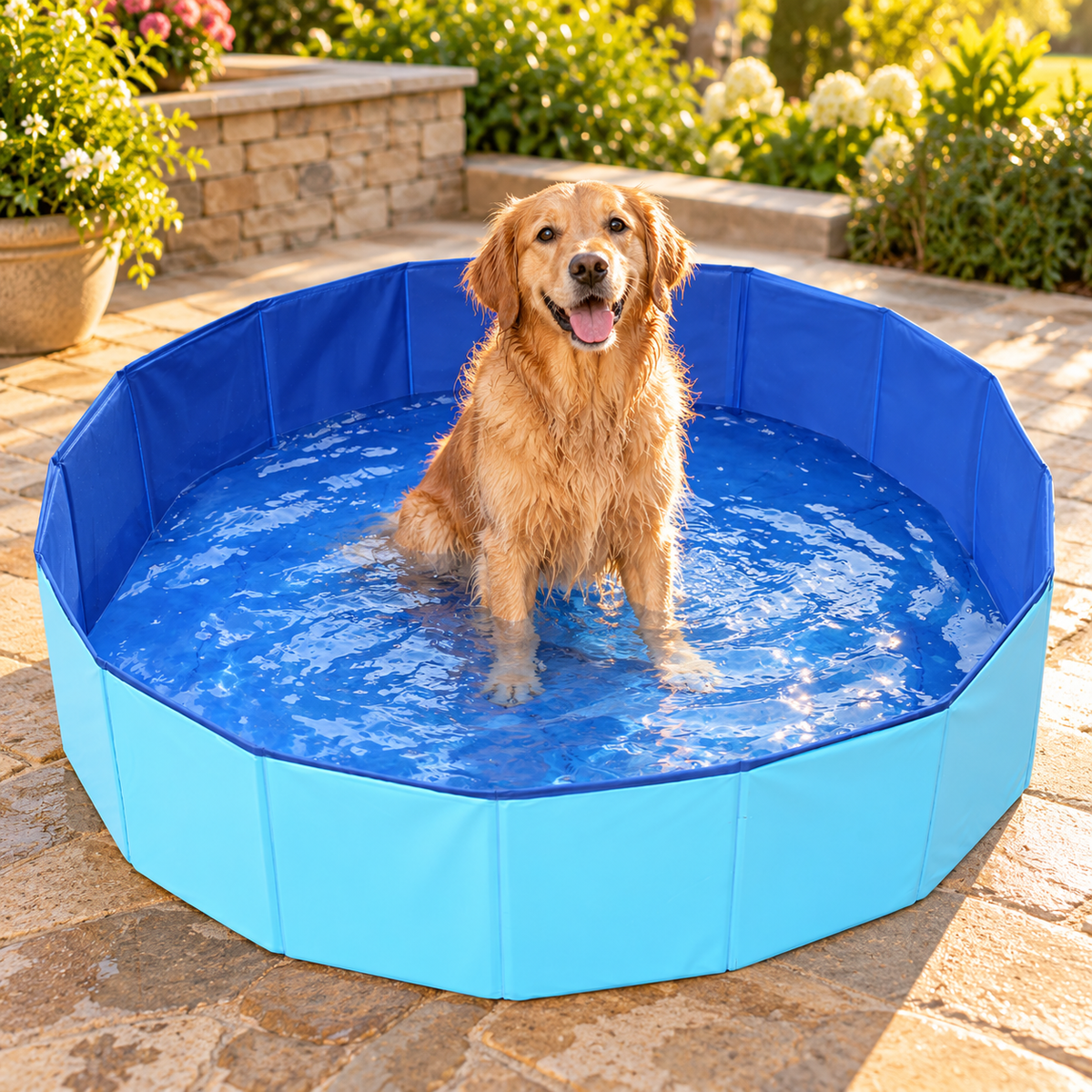 💦 Pet-Lovers | Foldable Outdoor Splash Pool | Bright Blue Fun
