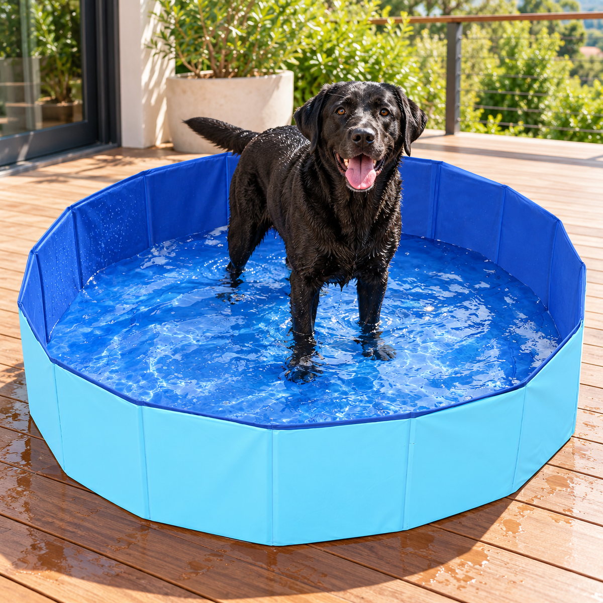 💦 Pet-Lovers | Foldable Outdoor Splash Pool | Bright Blue Fun