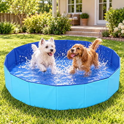 💦 Pet-Lovers | Foldable Outdoor Splash Pool | Bright Blue Fun