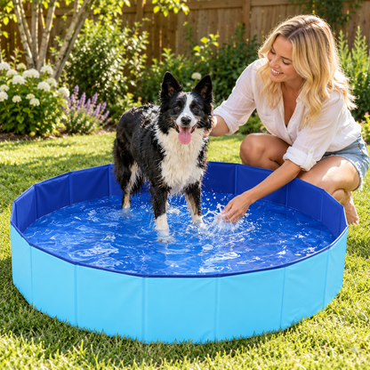 💦 Pet-Lovers | Foldable Outdoor Splash Pool | Bright Blue Fun