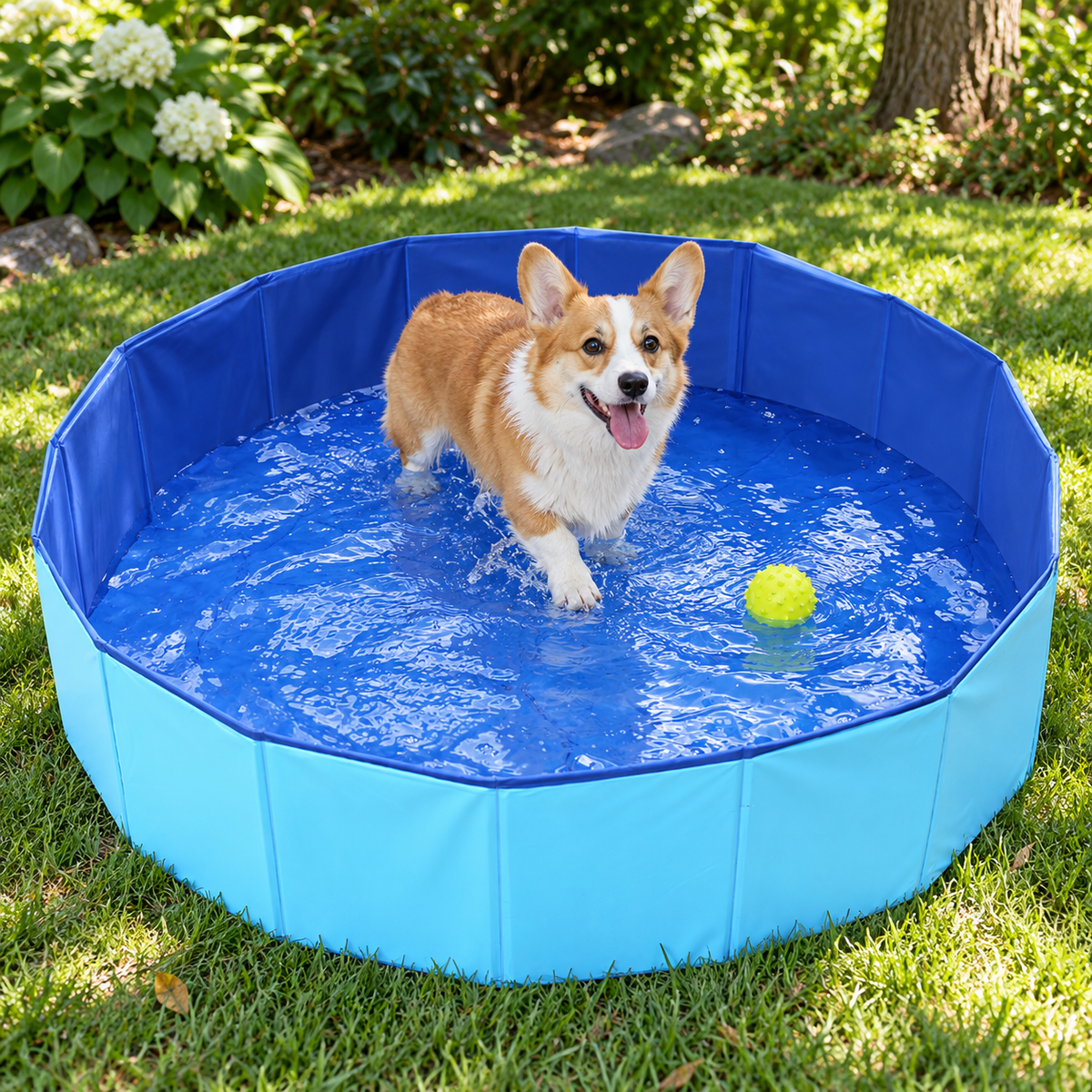 💦 Pet-Lovers | Foldable Outdoor Splash Pool | Bright Blue Fun