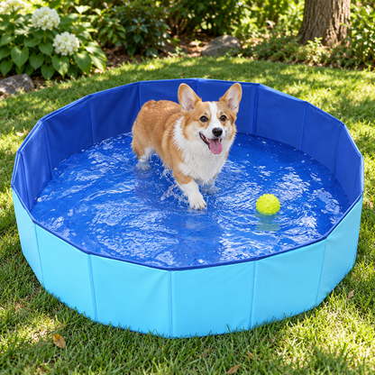 💦 Pet-Lovers | Foldable Outdoor Splash Pool | Bright Blue Fun