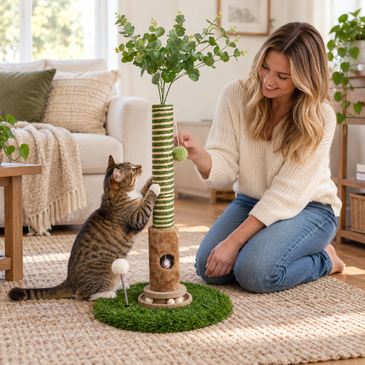 🌿 Cat-Lovers | Sisal Indoor Scratching Tree | Playful Garden Design